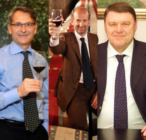 Ernesto Abbona, Lamberto Frescobaldi e Quirico Decordi, a capo delle tre Federazioni di Unione Italiana Vini