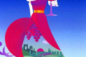 L’IMMAGINE SIMBOLO DELLE CITTA’ DEL VINO PER IL 2009? E’ UNA DONNA IN STILE NAÏF E DAL GUSTO RETRÒ CHE RICORDA LE FAMOSE AFFICHES PUBBLICITARIE DEL NOVECENTO