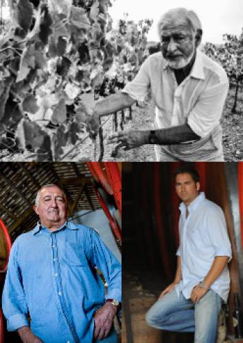 Il Conte Paolo Marzotto, con Marco De Bartoli, leader del Marsala scomparso nel 2011, ed il figlio Renato De Bartoli, nuovo ad di Baglio di Pianetto