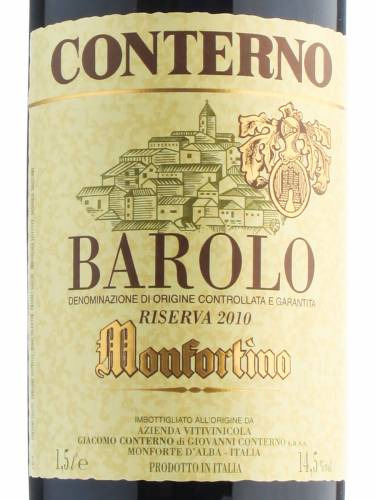 Il mitico Barolo Monfortino di Giacomo Conterno, annata 2010, tra i migliori assaggi 2017 per il Nord