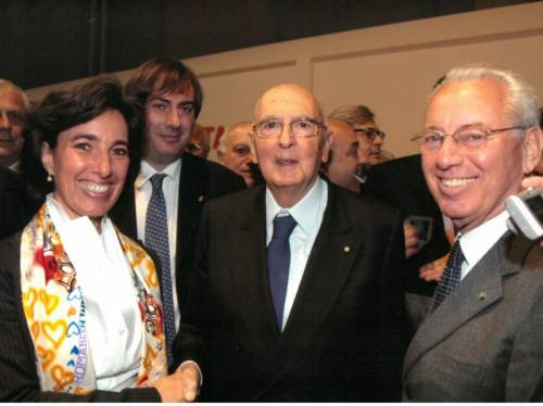 Il Presidente della Repubblica Giorgio Napolitano con José e Giacomo Rallo a Vinitaly