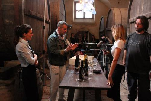 Un momento delle riprese