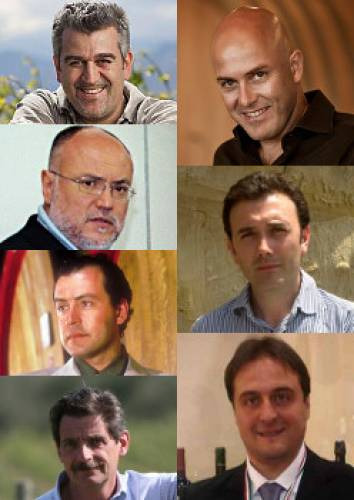 A sinistra Roberto Cipresso, Leonardo Valenti, Lorenzo Landi ,Carlo Ferrini. A destra: Emiliano Falsini, Vincezo Mercurio e Fabio Mecca