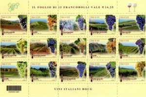 E&rsquo; stagione di vendemmia, ed anche i francobolli si occupano di vino: il 10 ottobre sar&agrave; emessa la quarta serie di francobolli (15) italiani, dedicata ai vini Docg (le precedenti nel 2012, 2013, 2014). La parte del leone &egrave; del Piemonte e Veneto
