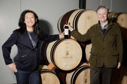 Il Ceo Ornellaia Geddes da Filicaja e l’artista Yutaka Sone