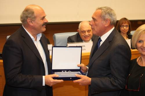 OscarFarinetti e il presidente del Senato Pietro Grasso