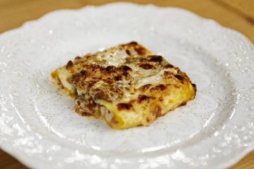 Si prosegue con Pacchero gratinato al ragu di cervo, Credits Rohd Studio