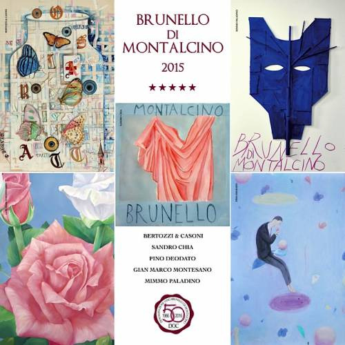 La piastrella delle 5 stelle al Brunello di Montalcino 2015 firmata da Chia, Bertozzi & Casoni, Deodato, Montesano e Paladino