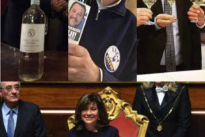La politica a Vinitaly, &ldquo;ci beve su&rdquo;: dal leader della Lega, Salvini, a quello dei 5 Stelle Di Maio, alla Presidente del Senato Alberti Casellati, dal &ldquo;reggente&rdquo; delle Politiche Agricole, Olivero, al Presidente del Consiglio Gentiloni (rumors)