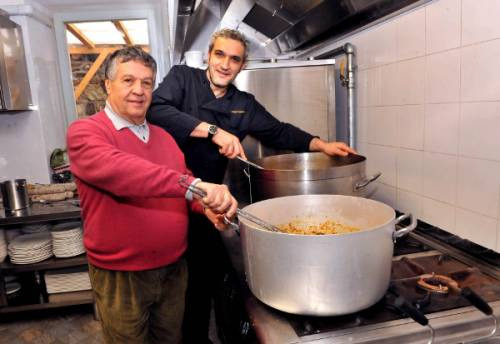 Renato Pozzetto con lo Chef Massimo Torrengo