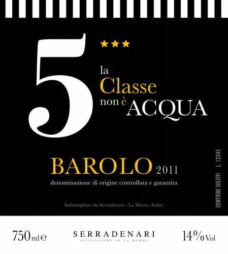 Il Barolo 2011 di Serradenari che comemmora i 5 scudetti consecutivi vinti dalla Juventus