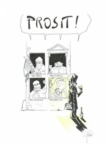 Il brindisi italiano, declinato politicamente