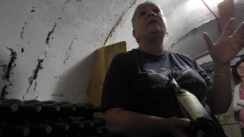 La produttrice Tami che custodisce i vini in un bunker della guerra arabo israeliana