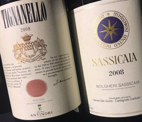 Tignanello e Sassicaia, due miti del vino italiano a confronto
