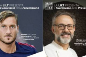 Lo chef stellato Massimo Bottura e il calciatore Francesco Totti sono i testimoniali della Settimana Nazionale per la Prevenzione Oncologica, organizzata da Lilt. Visite gratuite in tutta Italia, simbolo della settimana l’olio extra vergine d’oliva