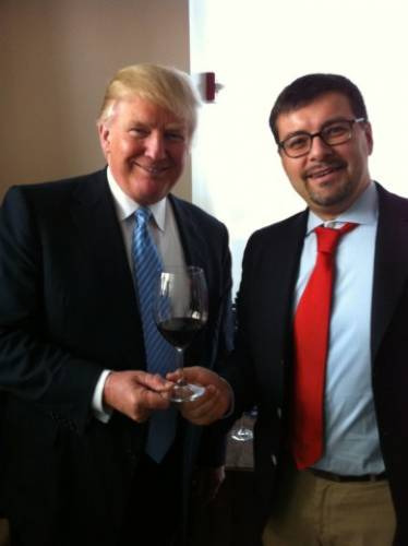 Il neo presidente Usa Donald Trump e Raffale Boscaini della veneta Masi