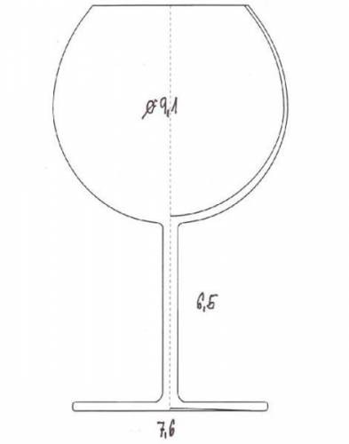 Ecco il disegno del bicchiere del Novello