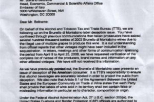 Il PRESIDENTE DEL CONSORZIO DEL BRUNELLO, MARONE CINZANO: “CON GLI USA SI LAVORA AD ACCORDO” ... COLDIRETTI E CONFAGRICOLTURA: “BRUNELLO E’ PATRIMONIO DI REPUTAZIONE DEL SISTEMA ITALIA. FARE IN FRETTA NELLE INDAGINI …”. NEGLI USA IL 25% DI BRUNELLO