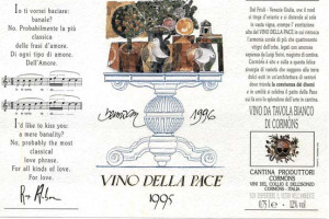 IL VINO DELLA PACE HA 20 ANNI E LI FESTEGGIA A GRADO: OCCASIONE UNICA PER ENO-APPASSIONATI CHE GODRANNO DI UNA DEGUSTAZIONE ESCLUSIVA DELLE MIGLIORI ANNATE ... IN MOSTRA ANCHE TUTTE LE PREZIOSE ETICHETTE DISEGNATE DA ARTISTI DI FAMA MONDIALE