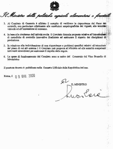Il Decreto Ministeriale sul Brunello di Montalcino