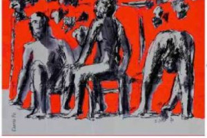 GRAPPOLI D&rsquo;UVA E L&rsquo;UOMO A RIPOSO, DOPO LA VENDEMMIA, SU UNO SFONDO ROSSO: &Egrave; &ldquo;ALLA FINE DELLA RACCOLTA&rdquo;, L&rsquo;ETICHETTA ARTISTICA PER L&rsquo;ANNATA 2010 DEL CHIANTI CLASSICO &ldquo;CASANUOVA DI NITTARDI&rdquo; FIRMATA DEL PREMIO NOBEL PER LA LETTERATURA DARIO FO