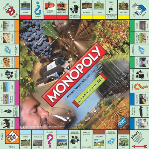 Il tabellone del Monopoly de la France viticole
