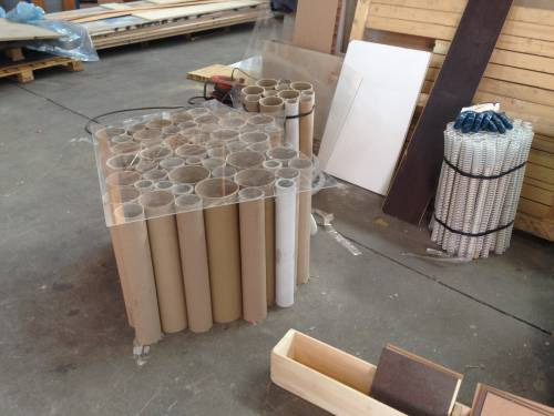 Scarti fieristici per allestire lo stand ecosostenibile di Salcheto al Vinitaly