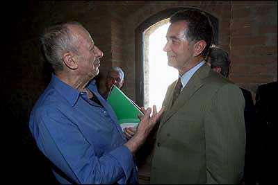 Il vignaiolo Gianni Zonin con Luigi Veronelli