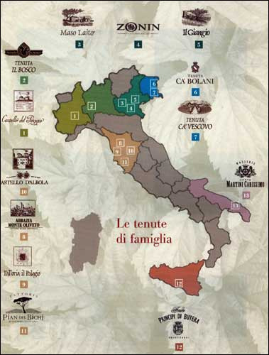 Le Tenute in Italia della famiglia Zonin