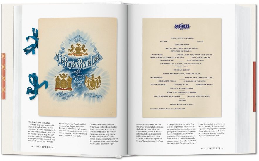 Il volume Menu Design in America edito da Taschen 