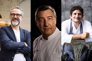 Bottura, Roca, Colagreco e il wine maker Roberto Cipresso in una charity dinner a New York