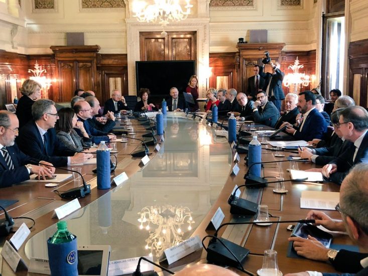 L’incontro del vicepremier Matteo Salvini al Viminale con i rappresentanti delle principali organizzazioni imprenditoriali