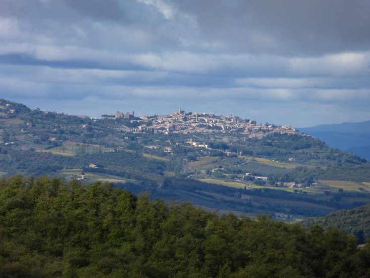 Una veduta panoramica di Montalcino