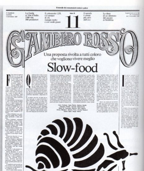 Il Manifesto di Slow Food firmato da Portinari, pubblicato sul Gambero Rosso