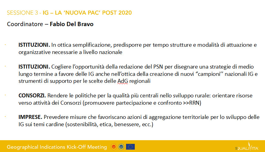 Le sintesi dei tavoli di lavoro del Meeting sulle Indicazioni Geografica di Qualivita