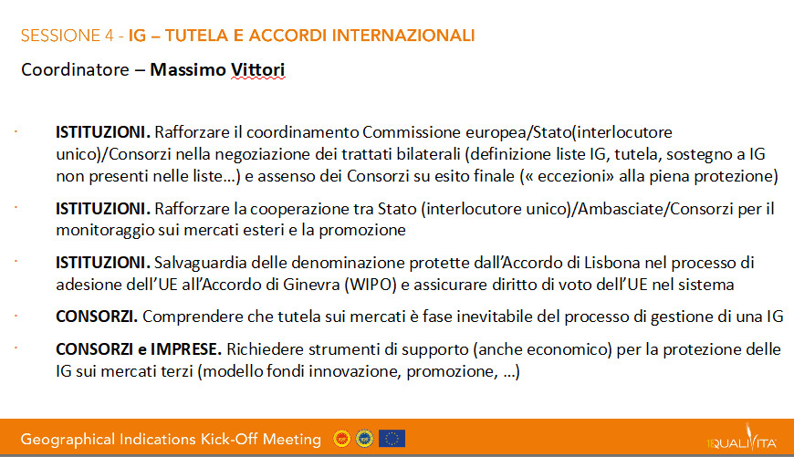 Le sintesi dei tavoli di lavoro del Meeting sulle Indicazioni Geografica di Qualivita