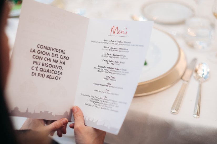 Il menù esclusivo della charity dinner “ContaminAzione“