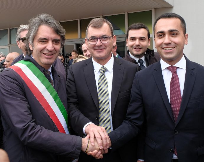Di Maio con il sindaco di Verona Sboarina ed il dg Veronafiere Danese