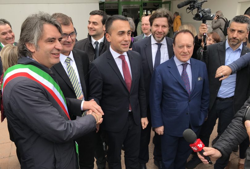 Di Maio con il sindaco di Verona Sboarina ed il dg Veronafiere Mantovani