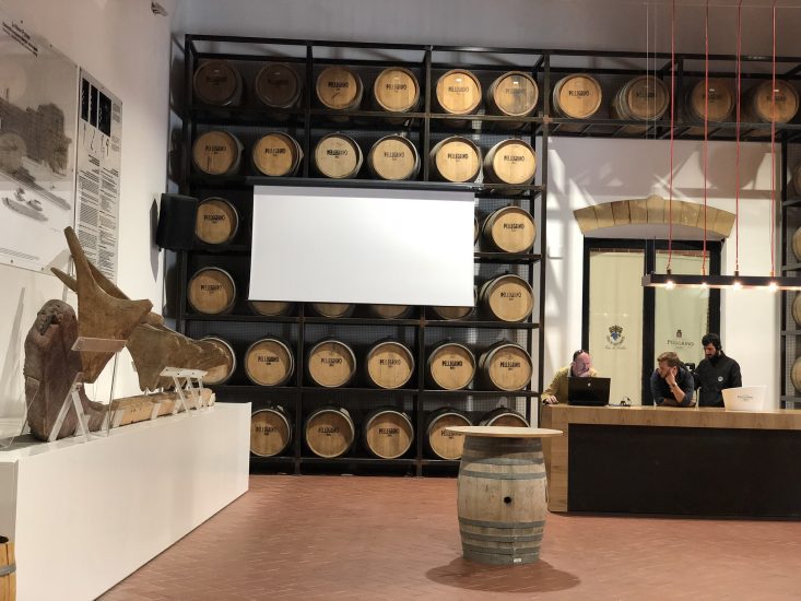 La sala della Nave Punica nelle Cantine Pellegrino