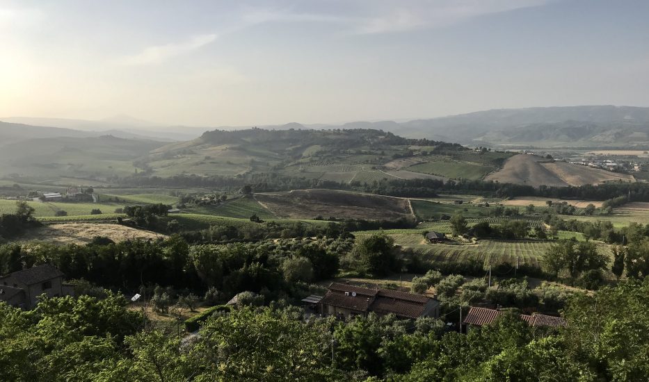 Orvieto ed il suo territorio, con le vigne abbracciate alla rupe su cui sorge la città