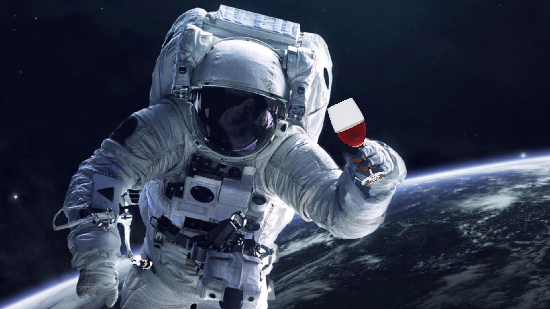 Risultati immagini per astronauta beve vino rosso