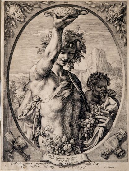 Hendrick Goltzius,Bacco con una coppa, secXVI-XVII