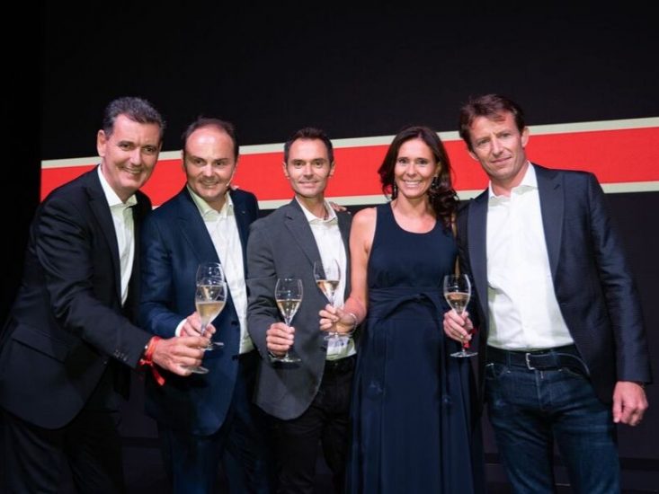 La famiglia Lunelli con il nuovo dg Ferrari Simone Masè