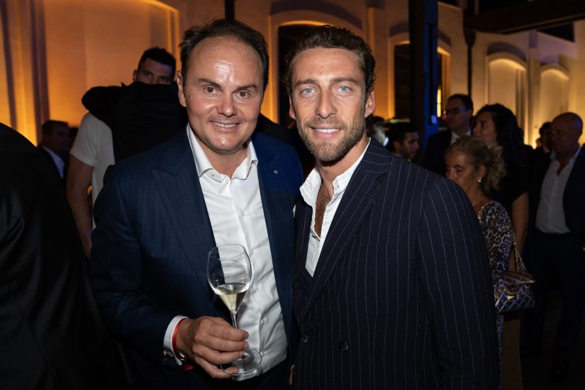 Matteo Lunelli con l’ex juventino Claudio Marchisio