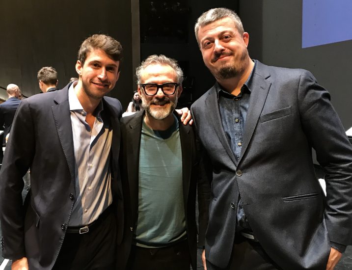 Massimo Bottura con i gourmet Alberto Rigolio e Manfredi Franco, “Clienti dell’Anno“ 2020 per la Guida de L’Espresso