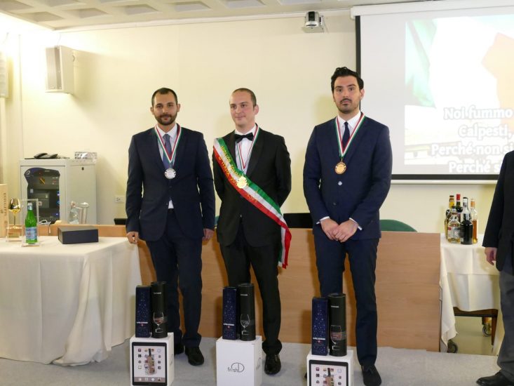 I finalisti Aspi 2019, Salvatore Castano, il vincitore Mattia Antonio Cianca e Michele Fazari