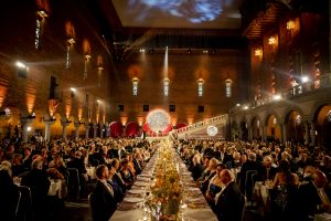 Lunadoro’s Nobile di Montepulciano Pagliareto 2015 on the Nobel Gala banquet table