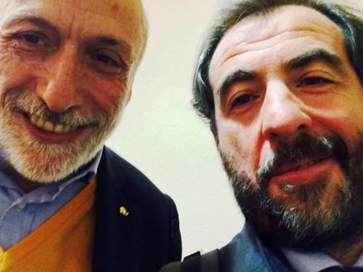 Carlin Petrini e il direttore di WineNews Alessandro Regoli 