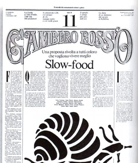 Il Manifesto dello Slow Food su “Il Gambero Rosso” (ne “il Manifesto” del 3 novembre 1987)
